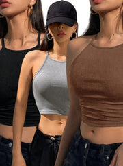 Solid Color Tank Top For Women 3PCS Set