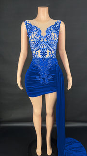 Summer Luxury Evening Dress Female Singer Stage Costume Side Trailing Skirt