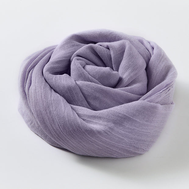 Artistic Sunscreen Solid Color Cotton And Linen Scarf 1111