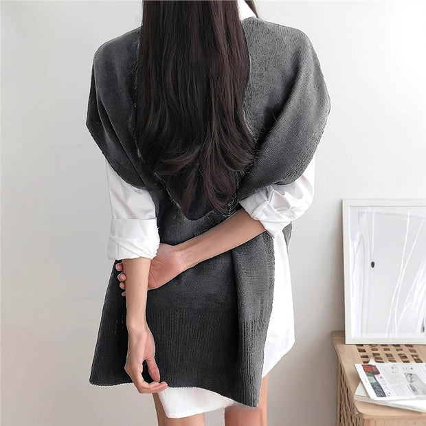 All-matching Loose V-neck Plus Size Sweater Ves