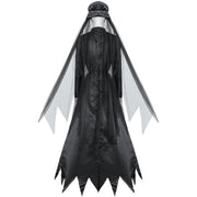 Women’s Scary Bride Costume – Halloween Vampire Ghost Cosplay Outfit with Headwear