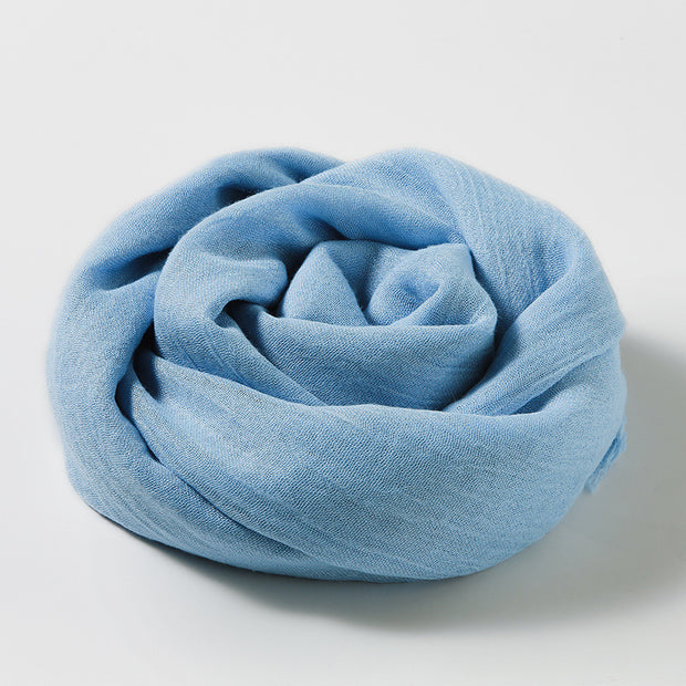 Artistic Sunscreen Solid Color Cotton And Linen Scarf 1111