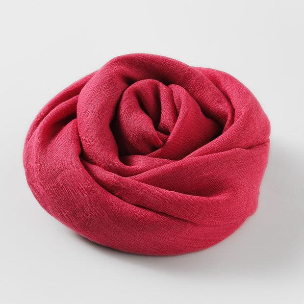 Artistic Sunscreen Solid Color Cotton And Linen Scarf 1111