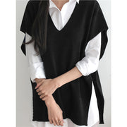 All-matching Loose V-neck Plus Size Sweater Ves