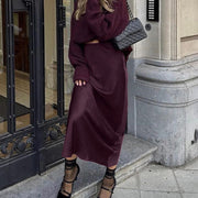Women's Fashion Pure Color Minimal Versatile High Waist Long Skirt