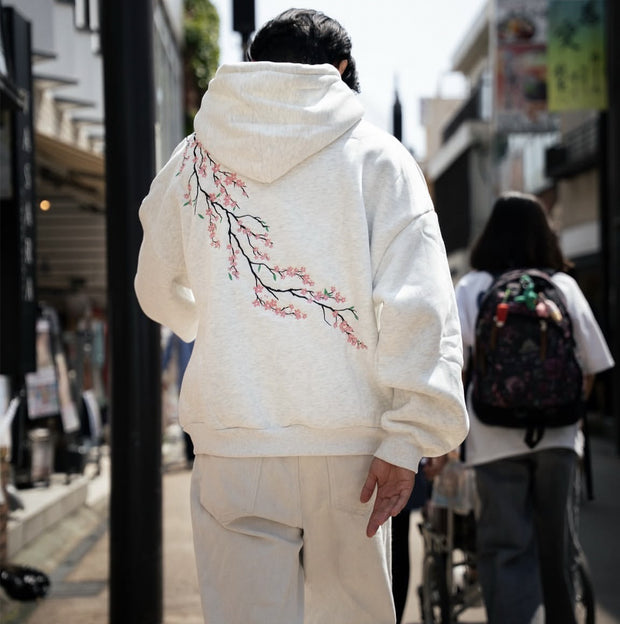 Unisex Cherry Blossom Hoodie – Retro Streetwear for AutumnWinter