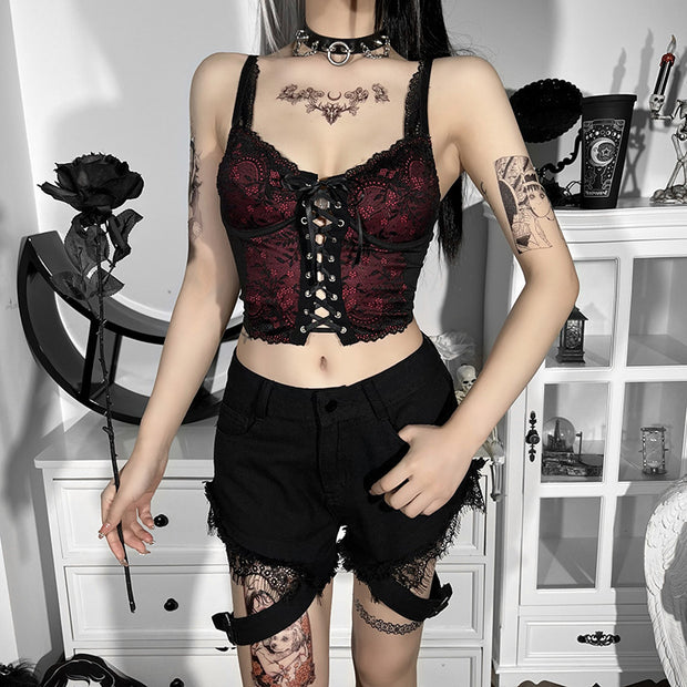 Women's New Lace Back Strappy Vest Women