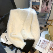Idle Style Mohair Sweater Furry Coat Top 111