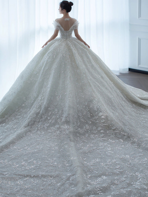 Off Shoulder French Main Wedding Dress 1111