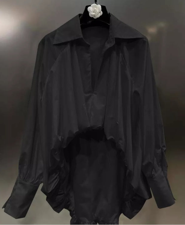 Lapel Lamplight Sleeve Long Sleeve Ladies Blouse