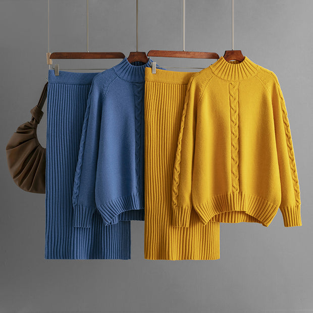 Long Sleeve Thread Fashion Skirt Suit Women