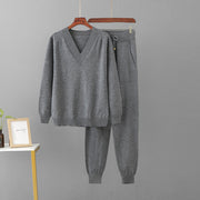 Women's Casual Sweater Harem Pants Suit