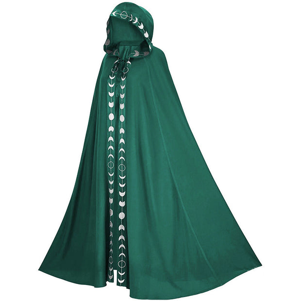 Medieval Hooded Cloak – Renaissance Printed Cosplay Costume for Halloween & Festivals