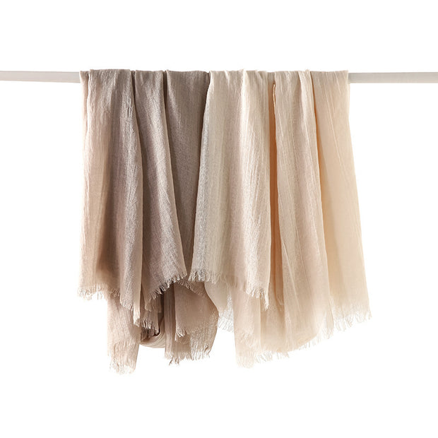Artistic Sunscreen Solid Color Cotton And Linen Scarf 1111