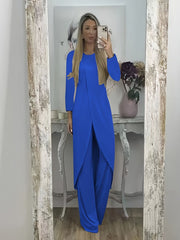 Casual Long Sleeve Two-piece Loose Round Neck