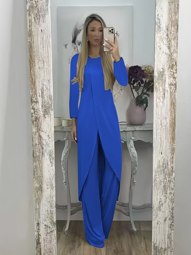 Casual Long Sleeve Two-piece Loose Round Neck