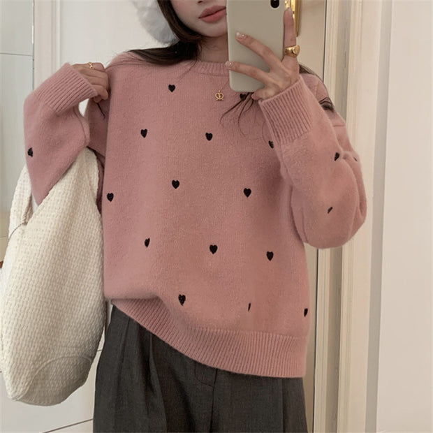 Women’s Crew Neck Pullover Sweater – Soft, Loose Fit for Autumn/Winter
