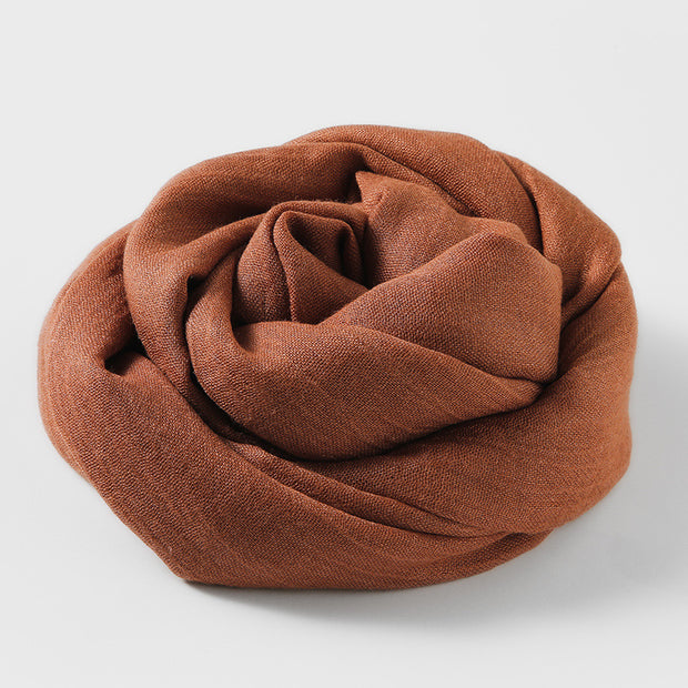 Artistic Sunscreen Solid Color Cotton And Linen Scarf 1111