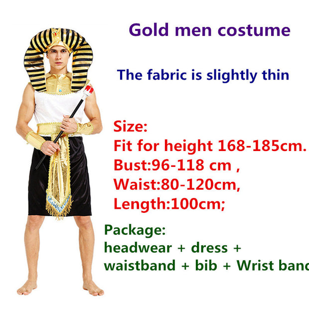 Carnival Party Exotic Cleopatra Cosplay Egyptian Pharaoh Costumes For Men Women Princess Christmas Party Dress 1111
