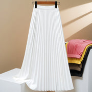 Women's Solid Color Fashion Pleated High Waist Pleated Skirt