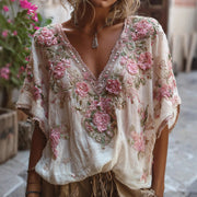 Elegant New Style Jacquard Off-shoulder Short Sleeve Top