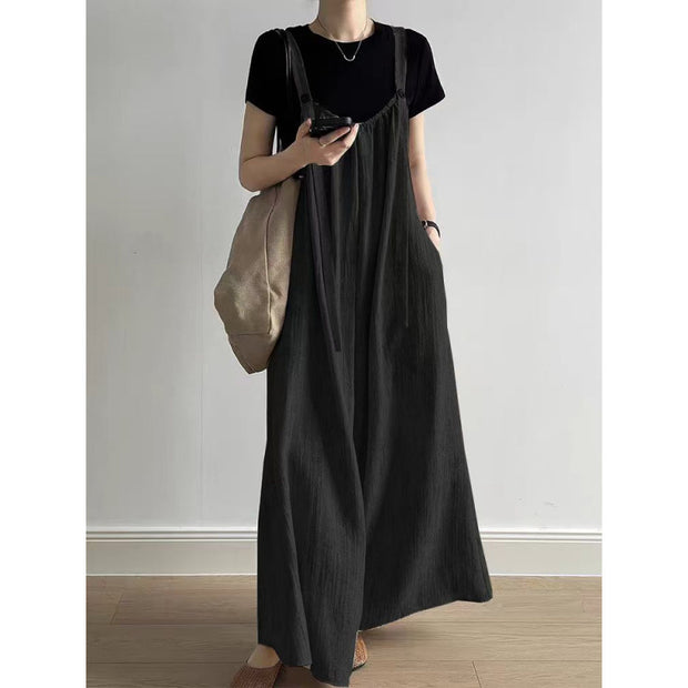 Loose Casual Wide Leg One-piece Long Pants