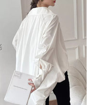 Lapel Lamplight Sleeve Long Sleeve Ladies Blouse