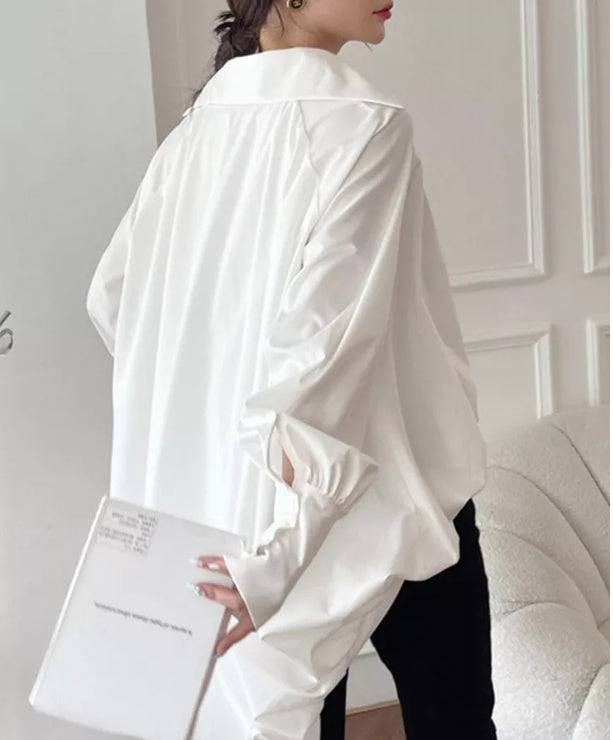 Lapel Lamplight Sleeve Long Sleeve Ladies Blouse