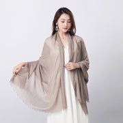 Artistic Sunscreen Solid Color Cotton And Linen Scarf 1111