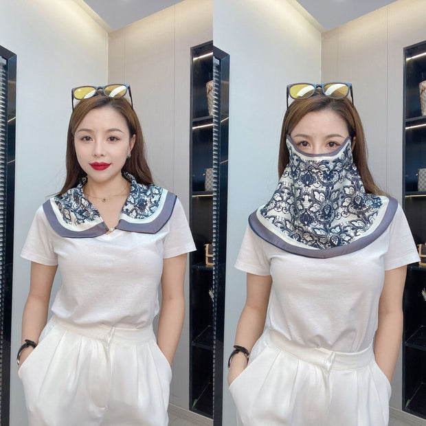 Female Printed Breathable Eye Corner Protection Summer Sunscreen Mask
