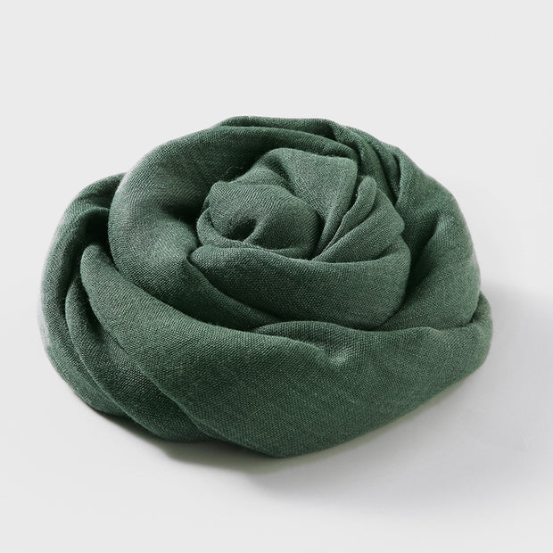 Artistic Sunscreen Solid Color Cotton And Linen Scarf 1111