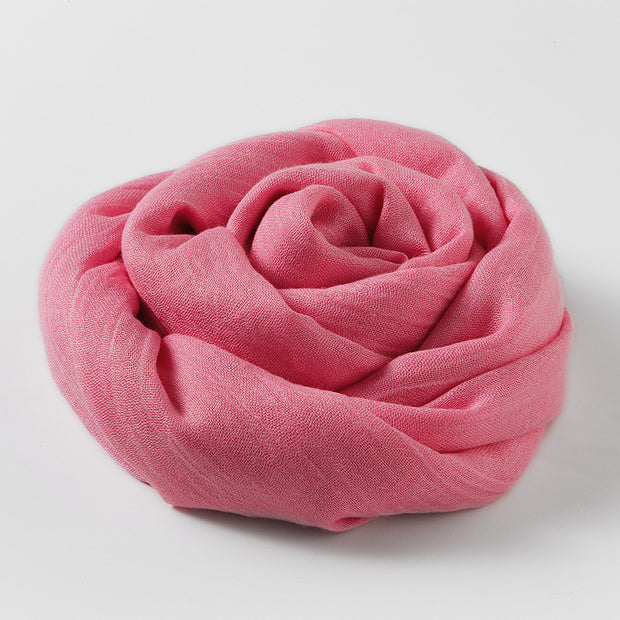 Artistic Sunscreen Solid Color Cotton And Linen Scarf 1111
