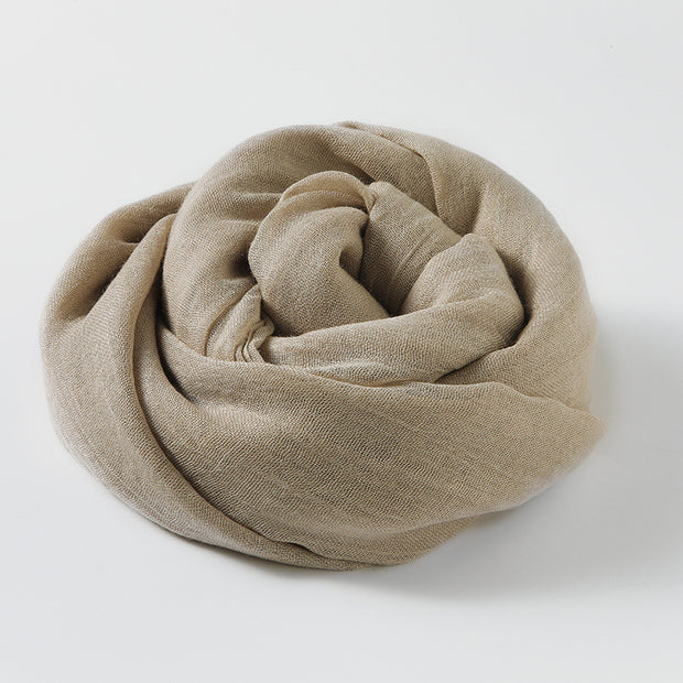 Artistic Sunscreen Solid Color Cotton And Linen Scarf 1111