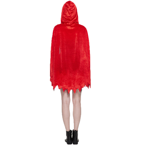 Spot Halloween New Classic Little Red Riding Hood Cosplay Clothes Bloodstain Horror Performance Costumes Witch Suit Dress 1111