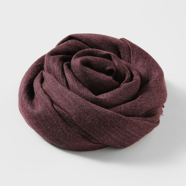 Artistic Sunscreen Solid Color Cotton And Linen Scarf 1111