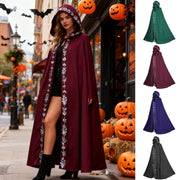 Medieval Hooded Cloak – Renaissance Printed Cosplay Costume for Halloween & Festivals