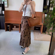Elastic Waistband Slimming All-match A- Line Dress Mori Style