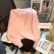 Idle Style Mohair Sweater Furry Coat Top 111