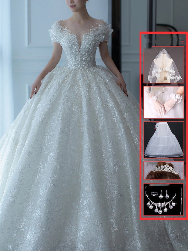 Off Shoulder French Main Wedding Dress 1111