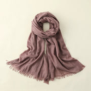 Artistic Sunscreen Solid Color Cotton And Linen Scarf 1111