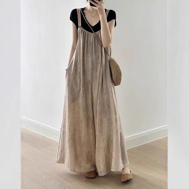 Loose Casual Wide Leg One-piece Long Pants