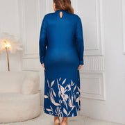 Fake Two-piece Turtleneck Long Sleeve Asymmetric Dress Women 1111