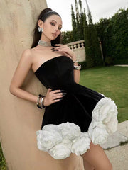 Top Short Skirt Three-dimensional Flower Pettiskirt French Cross-border Dress