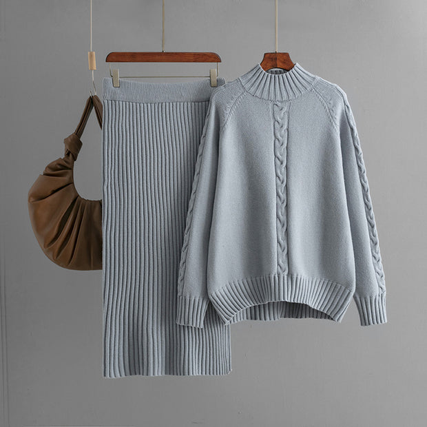 Long Sleeve Thread Fashion Skirt Suit Women