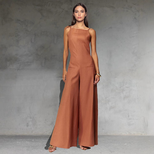 Women’s Sleeveless Wide-Leg Jumpsuit – Spring/Summer One-Piece