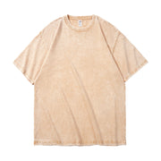 Japanese-style Retro Washed Old Snowflake Cotton Short Sleeve Women