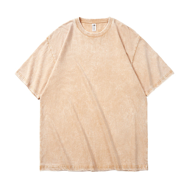 Japanese-style Retro Washed Old Snowflake Cotton Short Sleeve Women