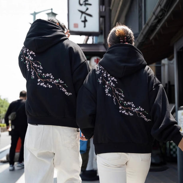 Unisex Cherry Blossom Hoodie – Retro Streetwear for AutumnWinter