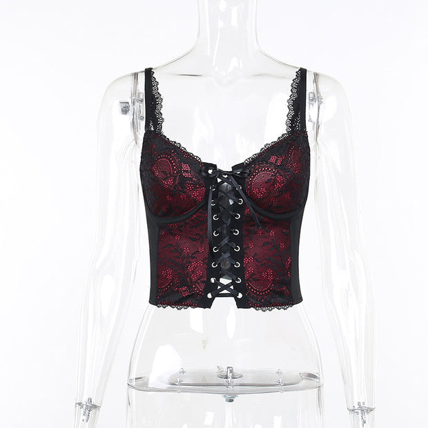 Women's New Lace Back Strappy Vest Women