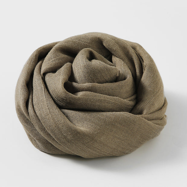 Artistic Sunscreen Solid Color Cotton And Linen Scarf 1111